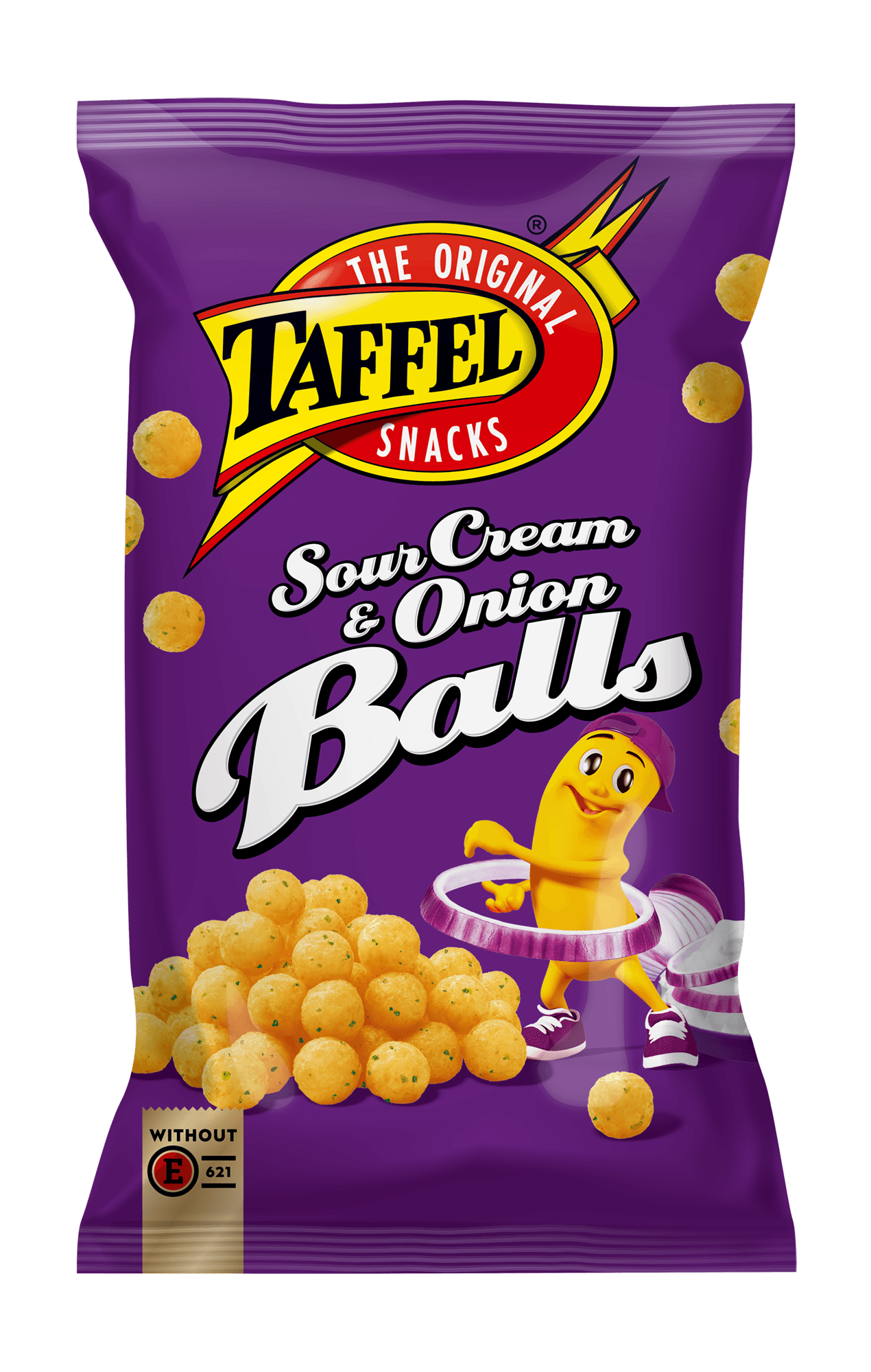 Corn balls with sour cream and onion flavour